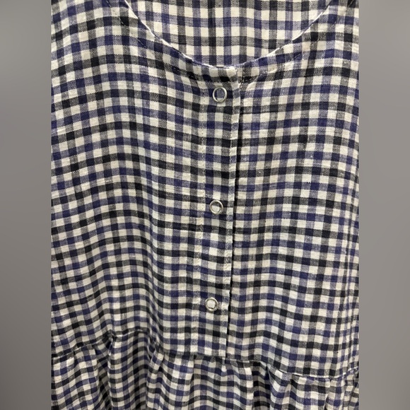Conscious Clothing Black + Blue Gingham Artist Dress Size M - Picture 3 of 4